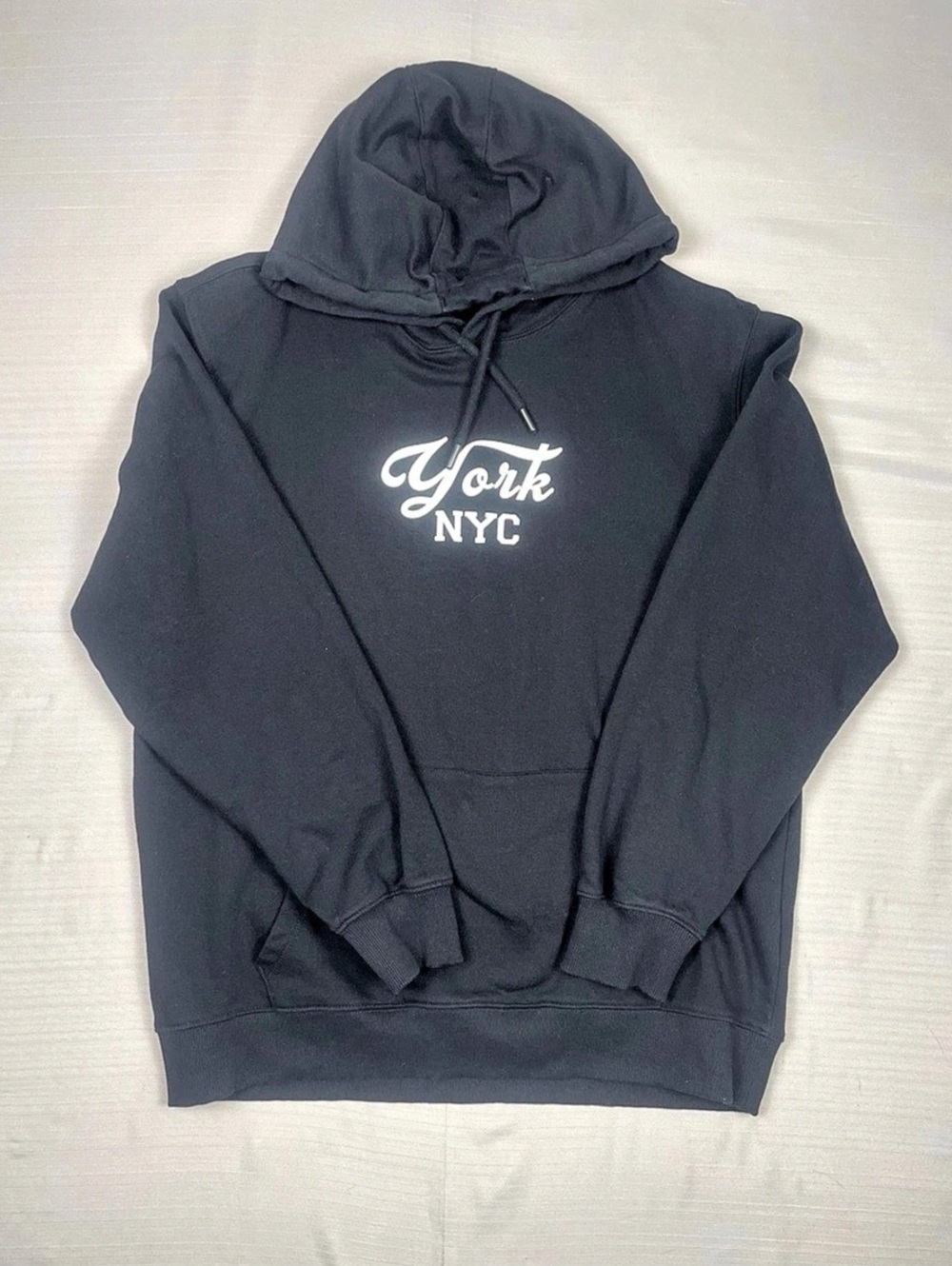 ✨ Max Fashion "York NYC" Black Graphic Pullover Hoodie - Size Large